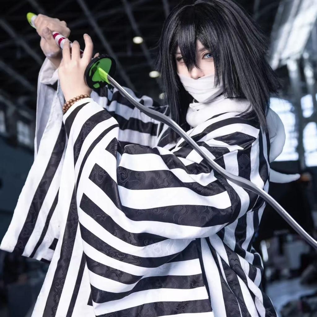 Аниме Demon Slayer Kimetsu No Yaiba Iguro Obanai Haori кимоно косплей костюм парик змея реквизит белый костюм на Хэллоуин