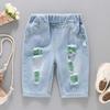 Детские летние шорты для верхней одежды джинсы для мужской моды рваные брюки средней длины новые детские брюки