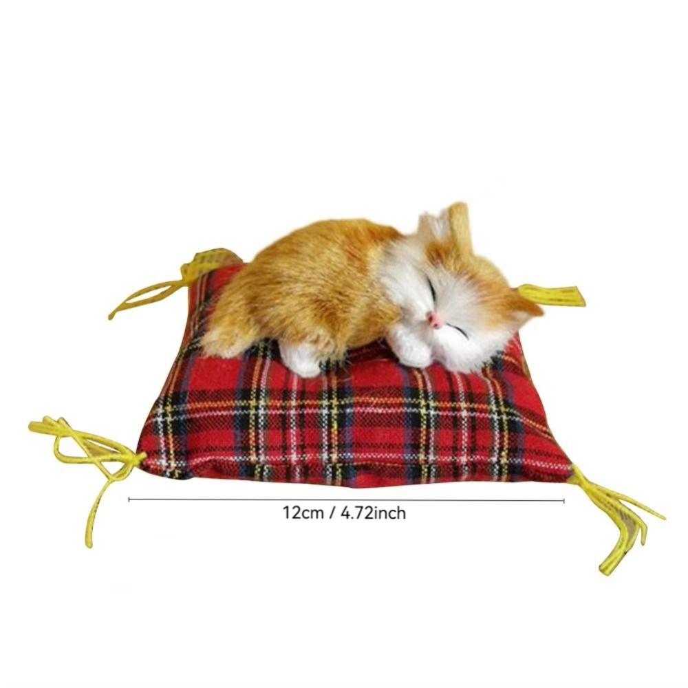 Мини Каваи Котенок Спящие Кошки Реалистичная Ткань Имитация Меха Кошка на Подушке Изысканный Подарок Кошке