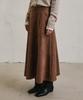 Artid Suede Flare Skirt_Brown