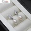 Natural Fresh Water Pearl Drop Earrings ,Real 925 Sterling Silver Pin Earrings For Women Fashion Jewelry