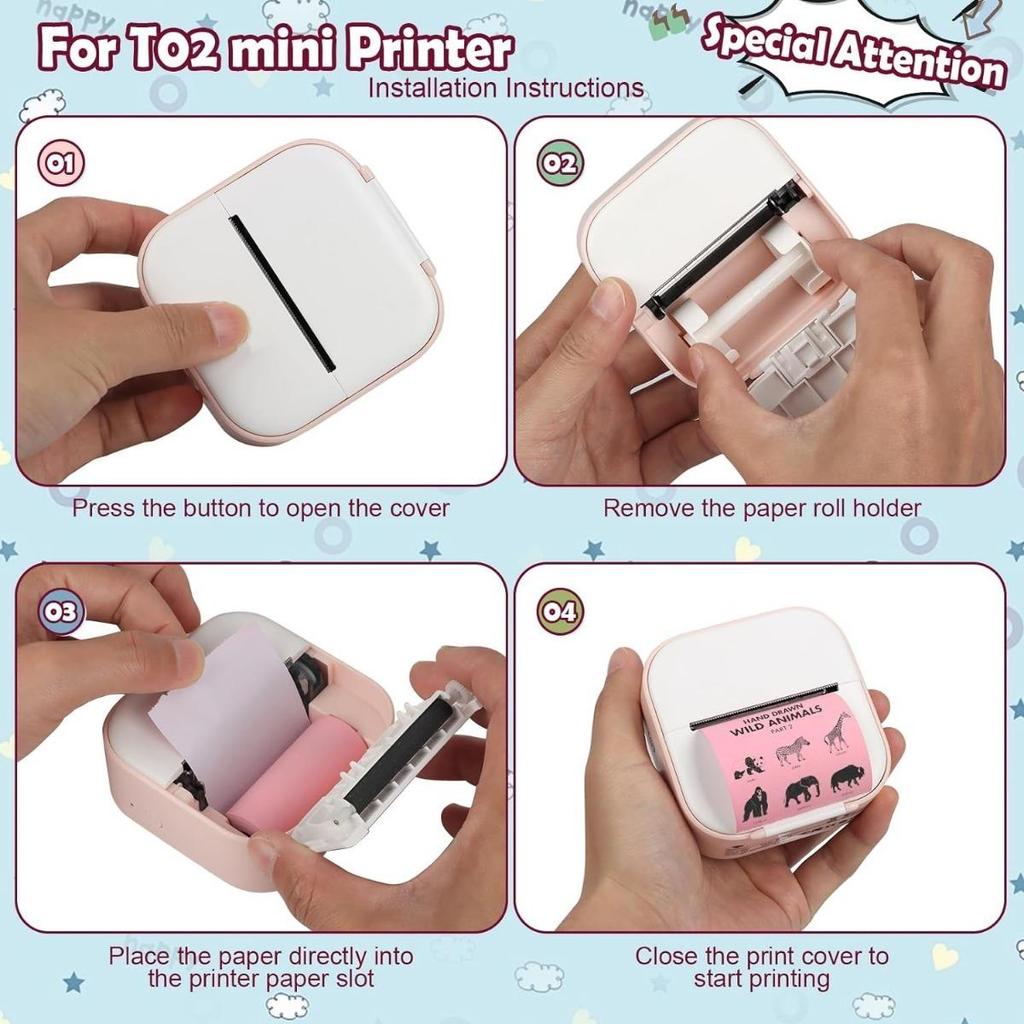 57 мм мини-термопринтер наклейки бумага, многоцветная мини-принтер наклейки бумага, фотопринтер этикетки бумага, для M02/T02, детская мгновенная камера