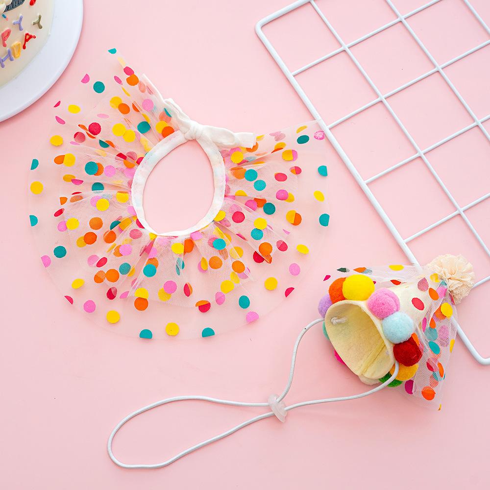 Pet Party Birthday Dress Up Saliva Scarf Bib Scarf Dog Cat Hat Accessories Supplies
