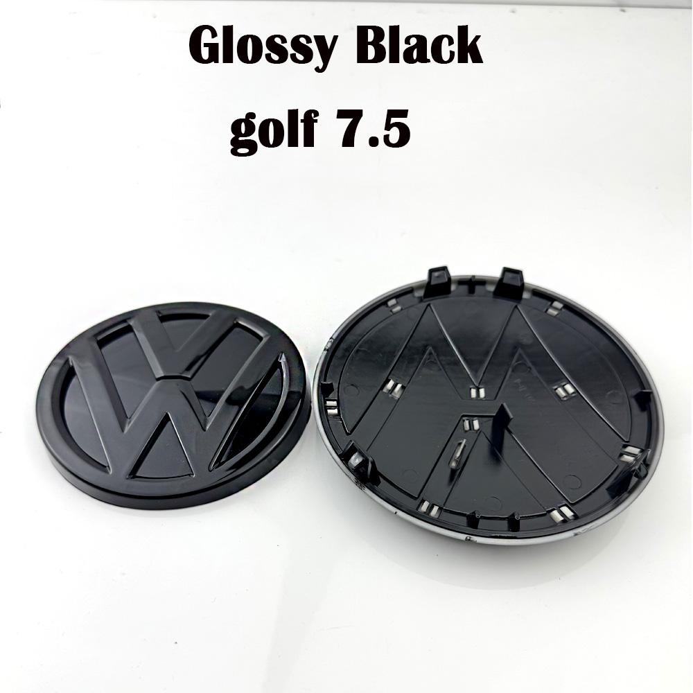 hijk1 Black car Front Grill Emblem Rear Trunk Badge Logo Golf 6 7 7.5 MK6 MK7 MK8 Polo 1set For Volkswagen VW Sticker Accessories