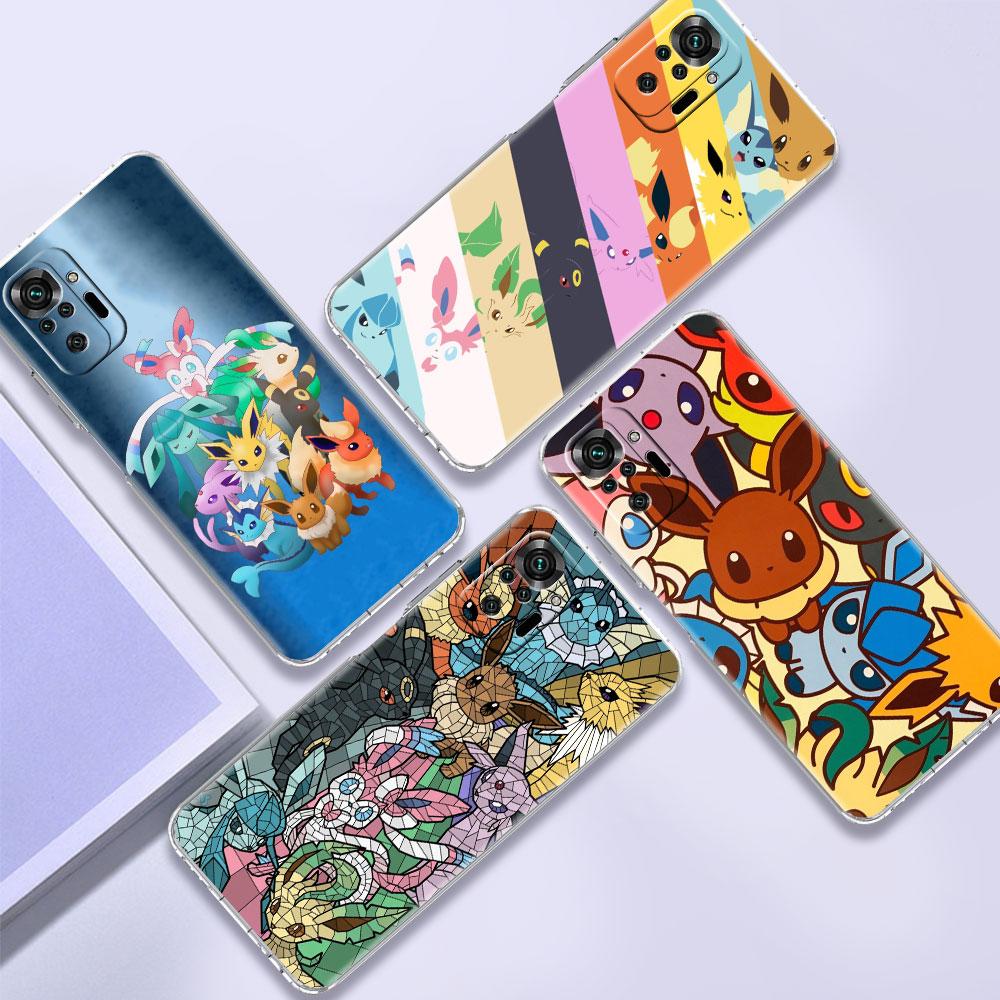 Чехол для телефона с аниме-покемоном Eevee для Xiaomi Redmi Note 11 10 9 8 Pro 9S 10S 9A 9C, противоударный, K40 8T 7 9T, мягкий силиконовый чехол TPU