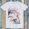 Sakura Tree Japanese Cat At Fuji Mountain Meme Funny Tee T Shirt M1663