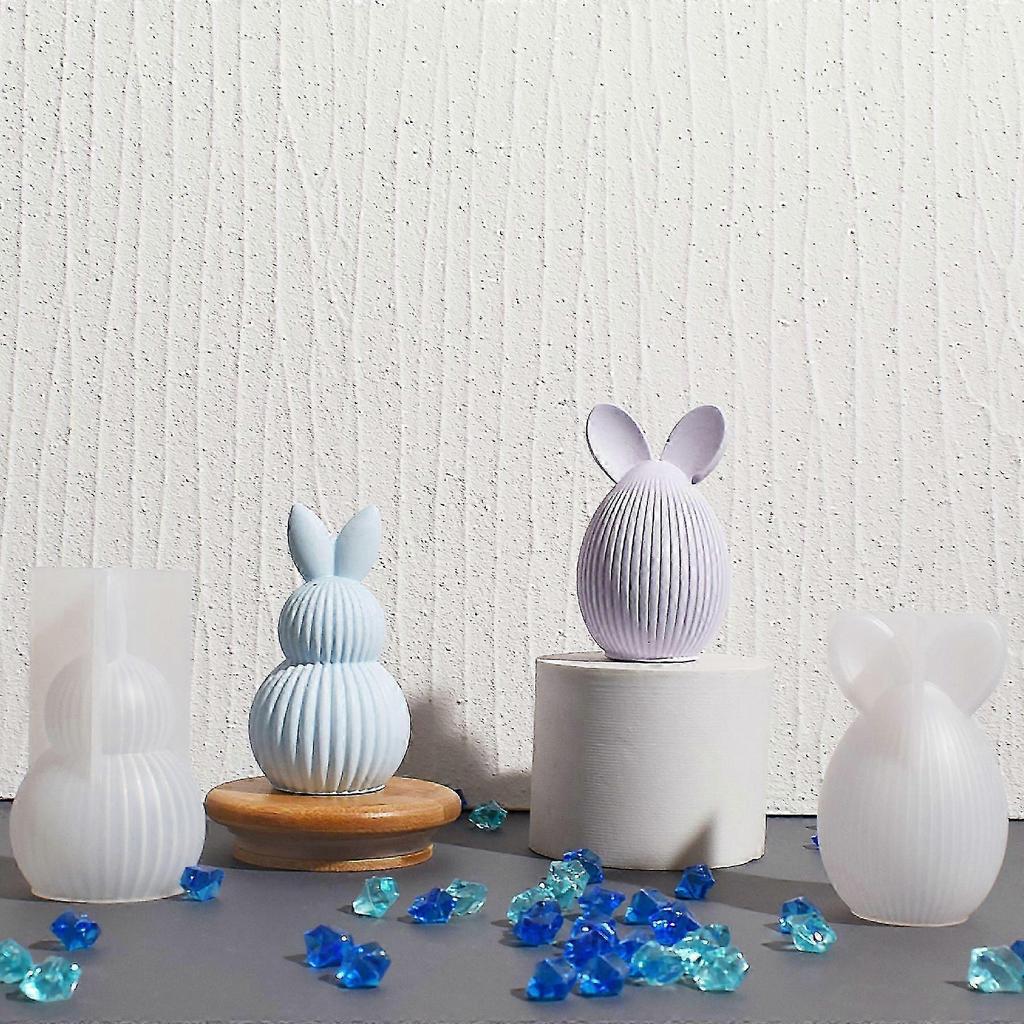 3D Bunny Egg Easter Silicone Mold,DIY Rabbit Candle Molds,Resin Casting Mould for Candle Making Polymer Clay Craft Plaster,Aromatherapy Crafts Moulds