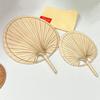 Handmade Bamboo Fan Solid Color Chinese Style Hand Fan Heat Relief Single-blade Handheld Fan with Light Woody Fragrance for Summer Cooling