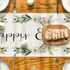 Artoid Mode Buffalo Plaid Bunny Rabbit Wild Flowers Easter Table Runner, Seasonal Kitchen Dining Table Decoration for Home Party Decor 13x72 Inch