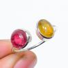 Natural Yellow Pink Tourmaline Gemstone 925 Sterling Silver Ring Size 8 US, Gift
