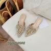 New Spring Pearl Flats Women Wedding Shoes Pointed Toe Female Dress Moccasins Low Pearl Heel Ladies Fashion Luxury Style Size 43