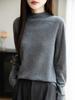 Женский свитер из шерстяного трикотажа с высоким воротом для осени и зимы