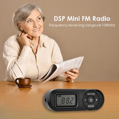 Портативный карманный мини-радио с ЖК-цифровым дисплеем, карманный мини-радиоприемник для прогулок в стиле ретро FM-плеер