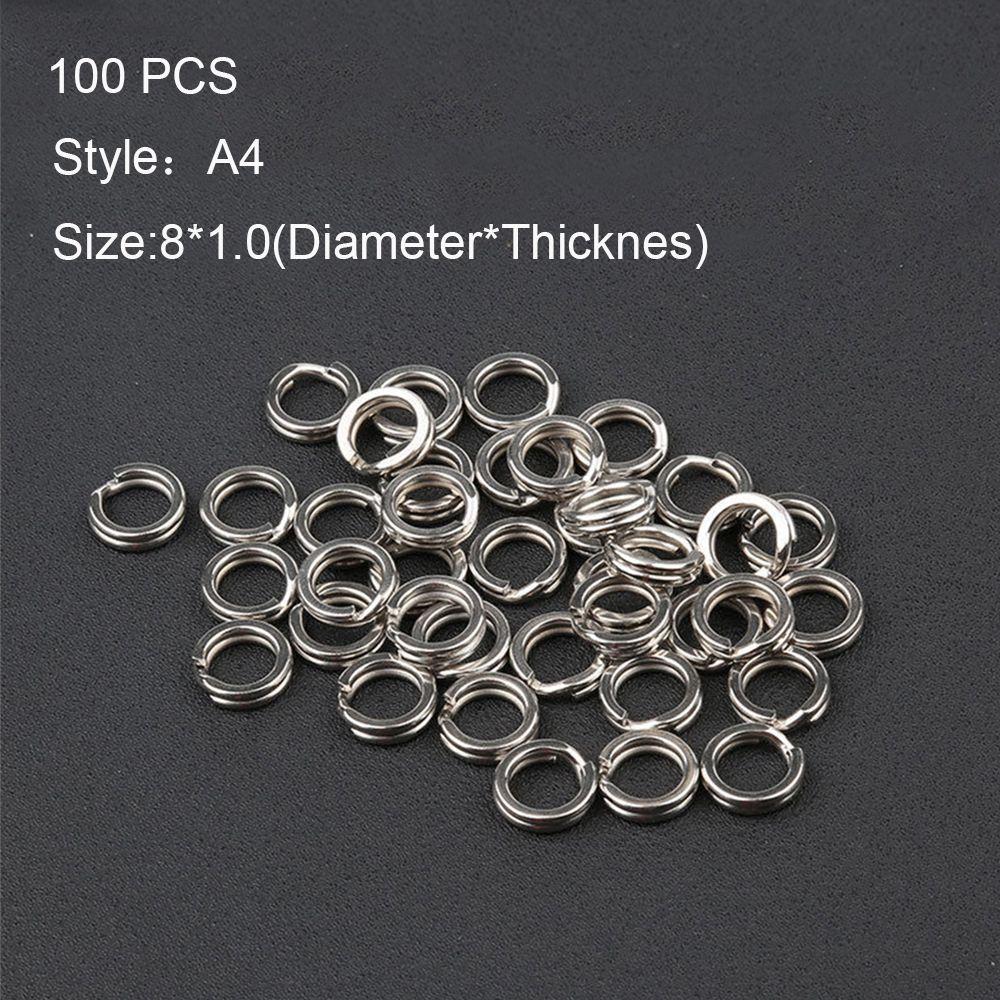 100 шт. горячая прочная леска снасть вертлюжок защелка нержавеющая сталь рыболовный соединитель разъемные кольца для рыбалки