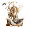 Spiritual Growth Statue Moon Goddess Meditation Resin Statue, Yoga Zen Figurine, Elegant Desktop Rustic Aesthetic Ornaments Ornament for Home
