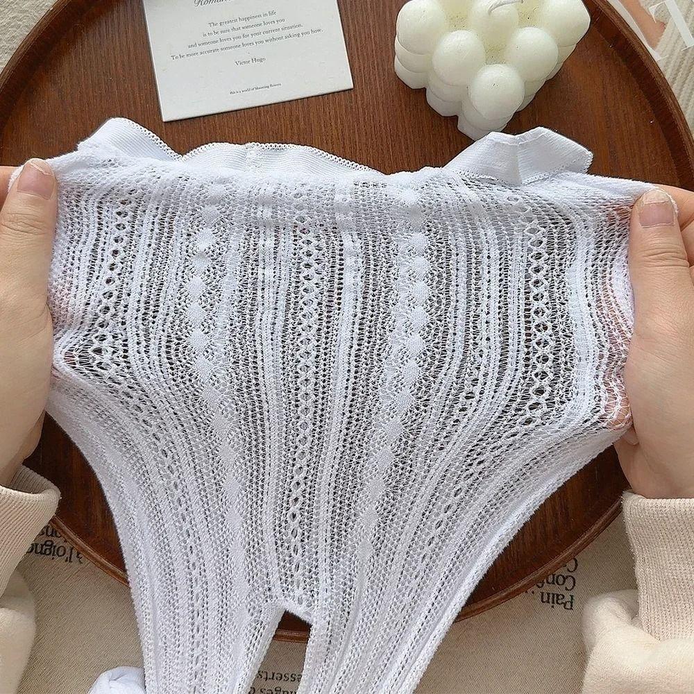 Sexy Hollowed Fishnet Pantyhose Elastic Breathable Mesh Stockings Striped Fishnet Stockings JK Style