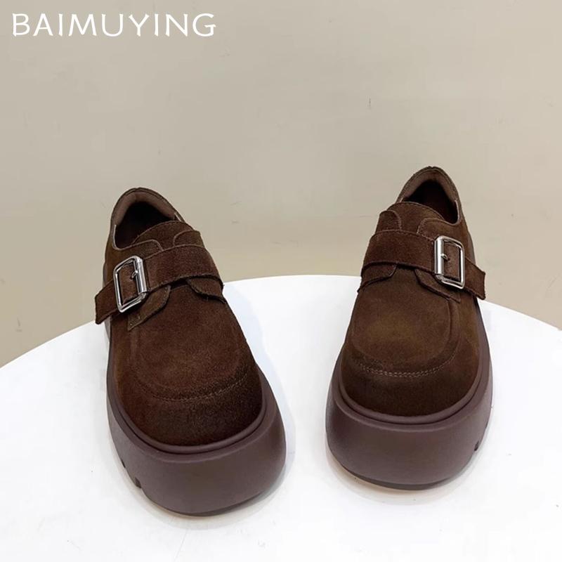 Туфли Мэри Джейн на толстой платформе из замши, дизайнерские туфли на среднем каблуке с пряжкой, тренд 2025 года, модные зимние туфли-лодочки, платье, женские туфли
