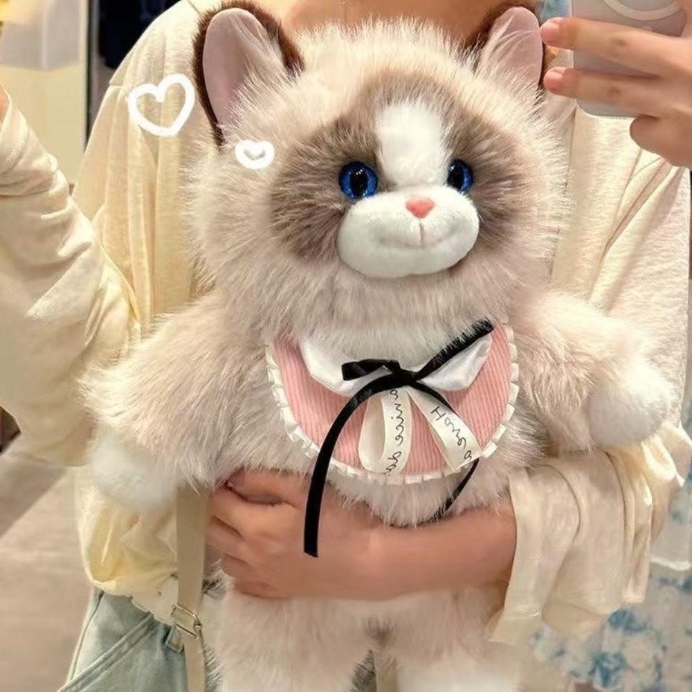Simulated Ragdoll Kitten Shoulder Bag Cute Cartoon Cat Crossbody Bag Gift for Girlfriend