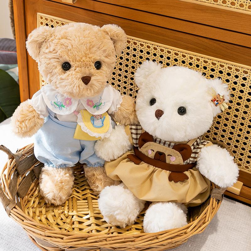 Милая кукла-медведь в одежде, плюшевая кукла, детская успокаивающая подушка для сна, лечебная тряпичная кукла, подарок на день рождения