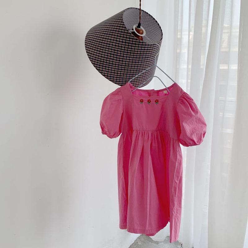 Платье с пышными рукавами для девочек, милое платье принцессы, маленькое цветочное платье