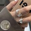 Кольцо-бант в корейском стиле из серебра S925 с дизайном из неправильного жемчуга - Женский модный аксессуар для указательного пальца