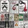 Vintage World Wine Metal Sign Plaque Whiskey Painting Alcohol Poster for Bar Club Man Cave Wall Decor Retro Pub Decoration