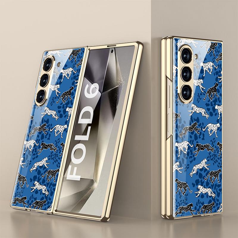 Новый чехол для телефона Samsung Galaxy Zfold6 5g, креативный чехол с HD-рисунком из закаленного стекла, легкий, роскошный, с точными отверстиями, защита от падений