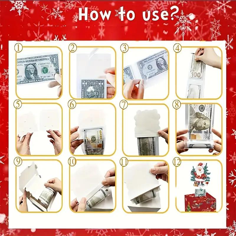 1-10 шт. Рождественский подарок Дед Мороз Лось Узор Рождественской елки Денежный ящик-сюрприз Праздничные маленькие подарки Товары для вечеринок