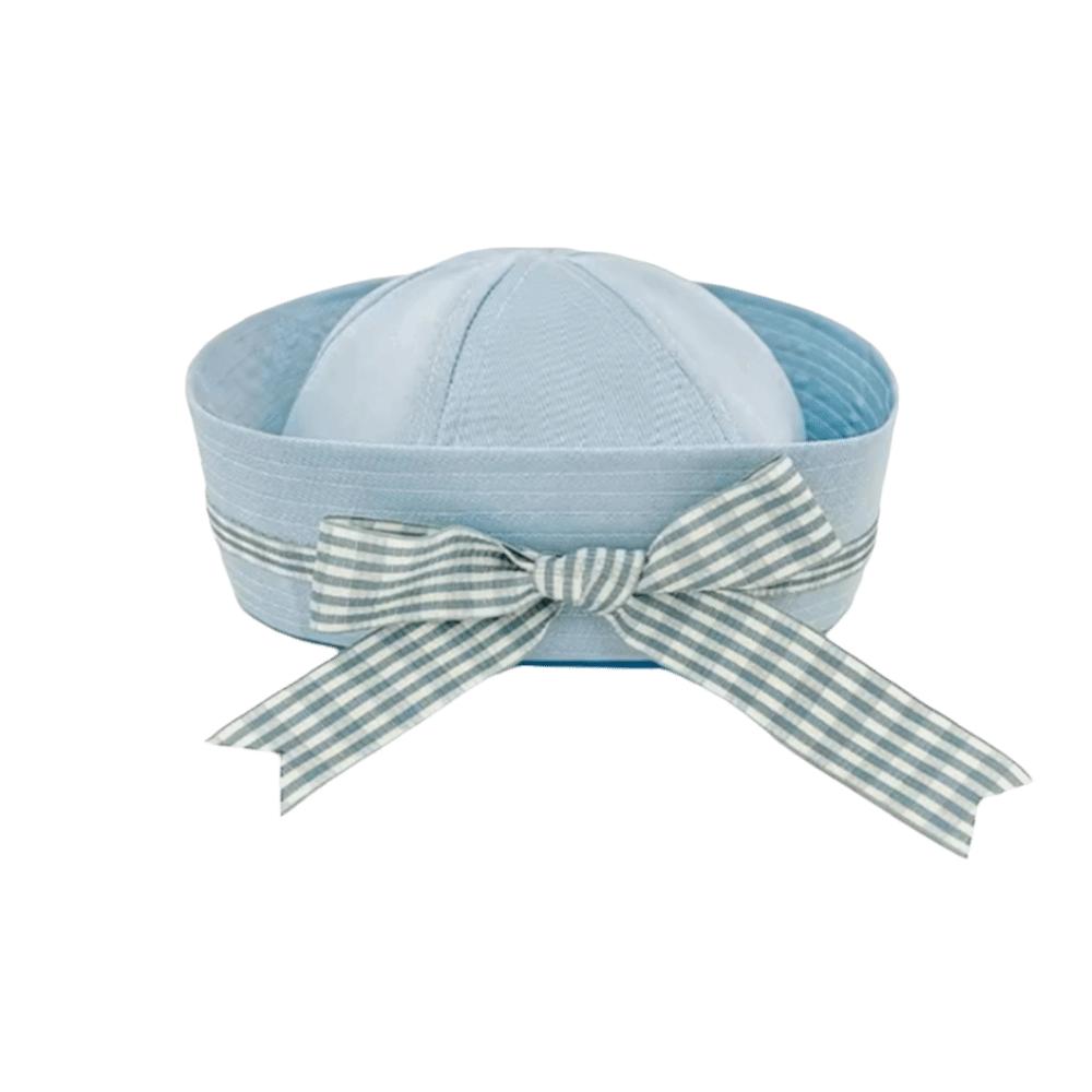 Sweet Bow Strap Sailor Hat Blue Striped Dome Hat Y2K Beret Hat Rave Festivals