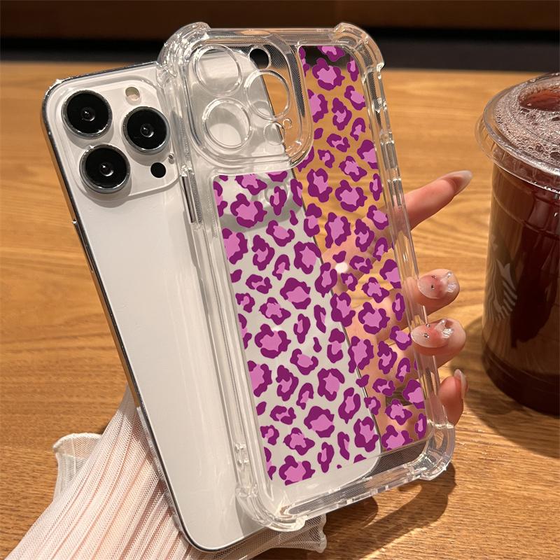 Leopard print Transparent Phone Case For iPhone 17 Pro Max 11 12 13 14 Plus 15 16 Pro 17 Air X XR XS Soft Bumper Cover