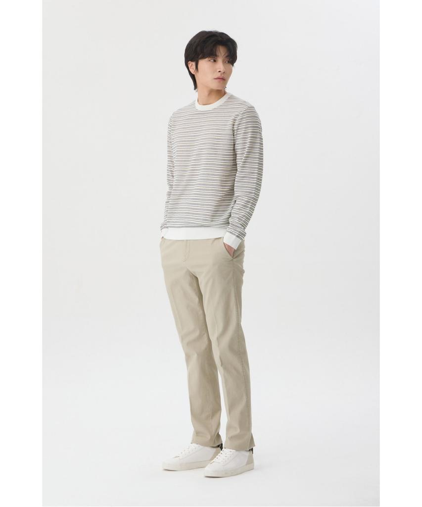 BRENTWOOD [Washable] Modern Striped Round Neck Sweater Brwas26251Whx