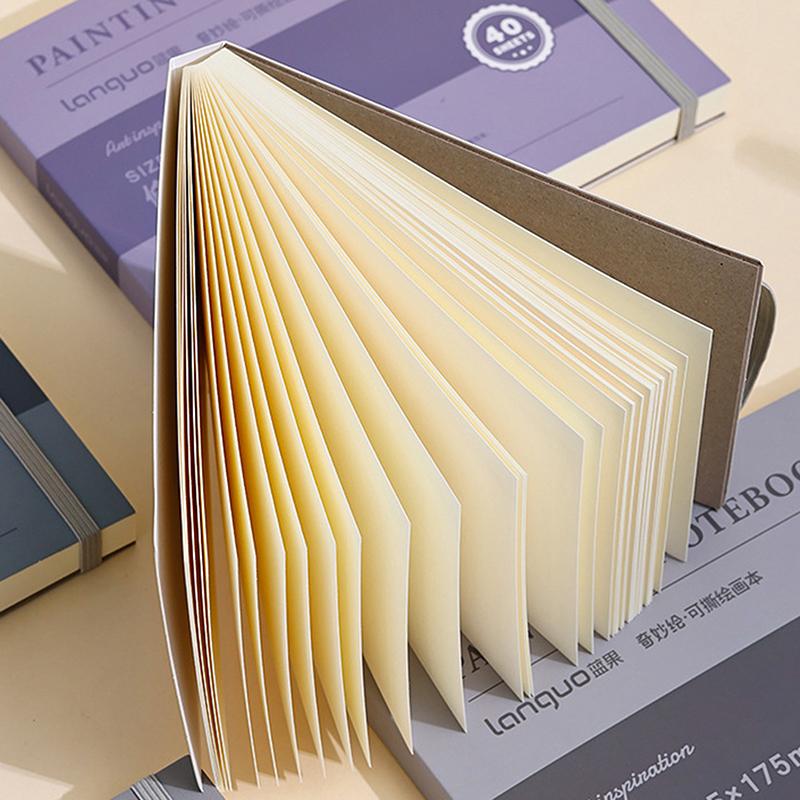 250Gsm Бумага разрываемая тетрадь для рисования Справочник 40 листов Профессиональный толстый картон Акварельный альбом для рисования Граффити Мини-книги