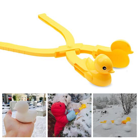 Practical Creative Color Cognition Simple Operation Duck Shape Snowball Maker Clamp Winter Snow Toy