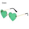 Cosplay Costume Rimless Heart Sunglasses Pink Hippie Sunglasses Metal Sun Glasses Heart-Shaped