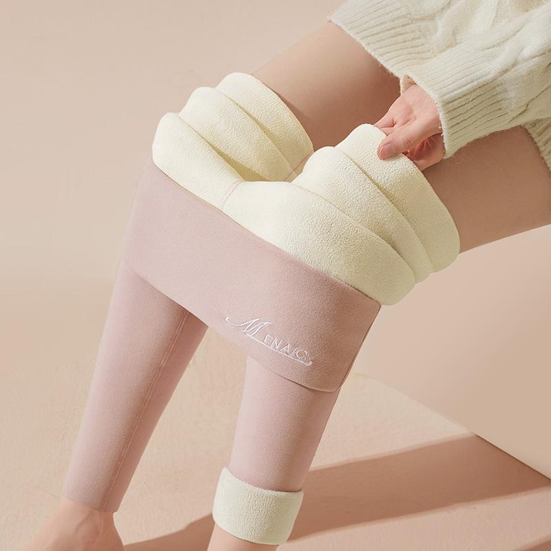 Женские термолеггинсы с высокой талией, на велюровой подкладке, с подогревом, для контроля живота, зимние теплые эластичные флисовые брюки