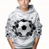 Stylish Soccer Print Boys Casual Pullover Long Sleeve Hoodies, Boys Sweatshirt For Spring Fall, Kids Hoodie Tops Outdoor