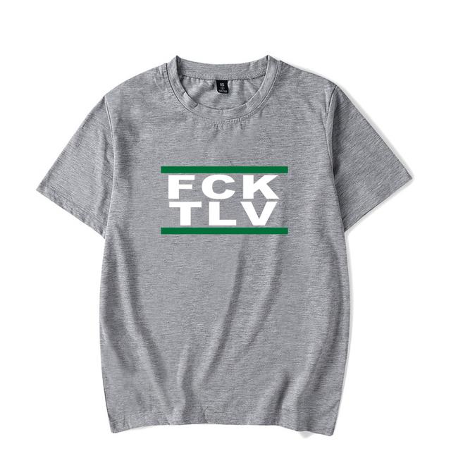 student Cotton T-shirt 2022 FCK TLV 2D Print Tshirts Men/women Fashion T-shirt Streetwear Boys/girls Clothe