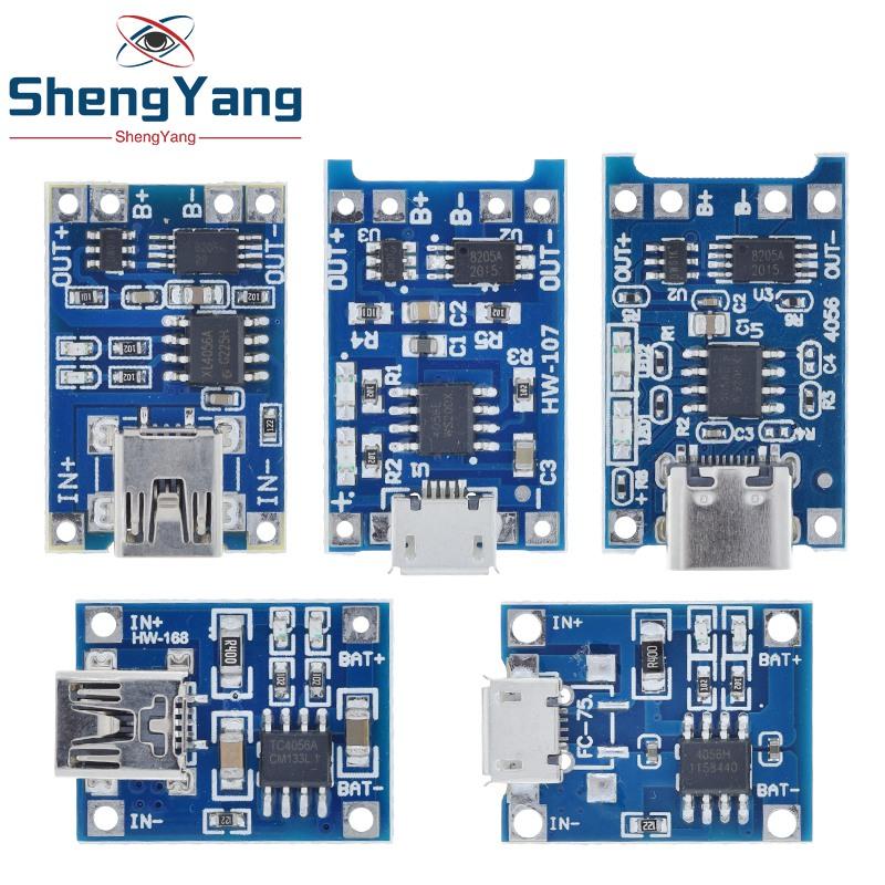 1/5PCS 5V 1A Micro/Type-c/Mini 18650 TP4056 Lithium Battery Charger Module Charging Board With Protection Dual Functions Li-ion