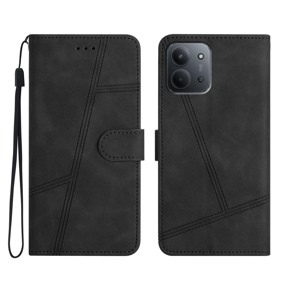 Для Xiaomi Redmi 15C 4G (США) (173мм)/Xiaomi Redmi 15C 5G (США) (173мм) Тисненый чехол-книжка из ретро-кожи с ремешком на запястье