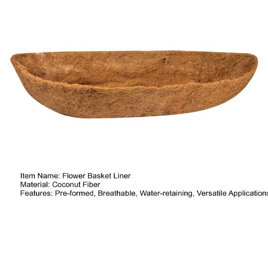 Trough Coco Liners for Planters Hanging Basket Coconut Fiber Liner Flower Basket Liner for Wall Planters Window Boxes Balcony