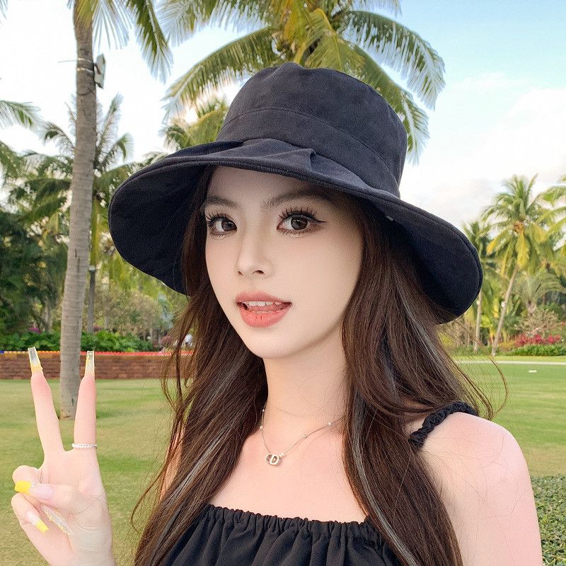 Big Brim Summer New Sunscreen Sun Hat Outdoor Travel Alpine Cap Female K-style Fashion Tie-Dyed Bucket Hat