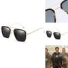 Uv400 Protection Tony Stark Sunglasses Men Square Metal Frame For Eye Safety