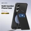 Магнитный чехол для Samsung Galaxy S25 Edge DUX DUCIS серии Rafi II, кожаная задняя крышка со слотами для карт с RFID-блокировкой