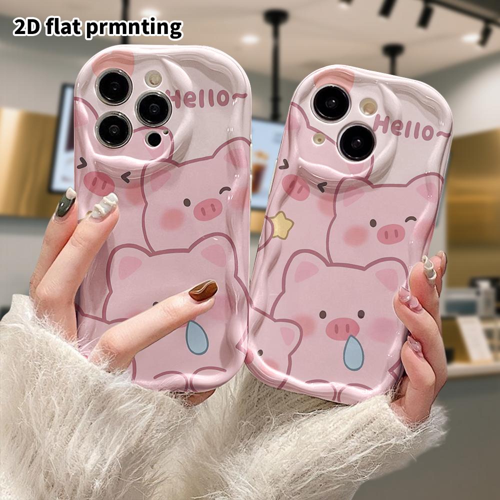Phone case: 2D flat design suitable for iPhone 18 17 16 15 14 13 Pro protective case, a bunch of little pigs, perfect Christmas and Halloween holiday