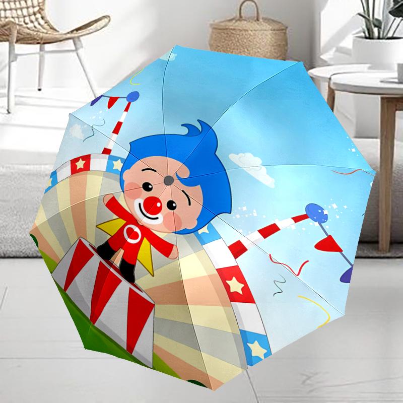 Plim Plim Theme Automatic Umbrella, Lightweight & Portable, 8 Rib, Perfect for Outdoor Travel, Birthdays, Christmas, Gifts.