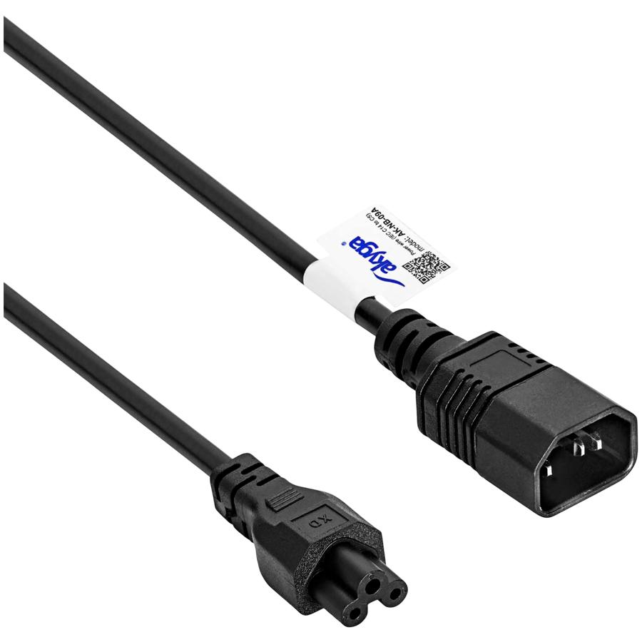 Akyga ak-nb-09a power cable cloverleaf iec c5 / c14 extension cord 1.5m