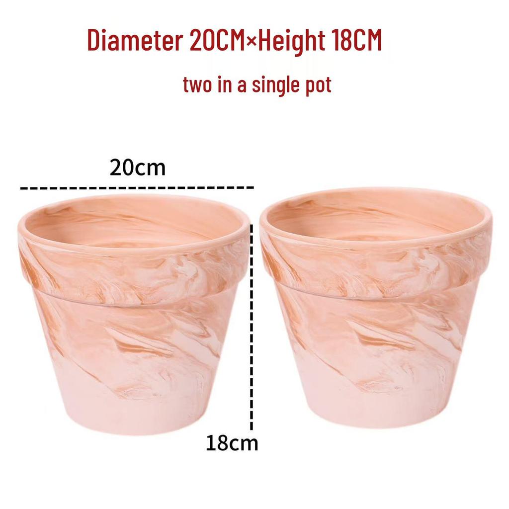 Nordic Style Macchiato Terracotta Flower Pot - Large, Breathable Red Clay with Kiln-Changed Color