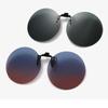Round Clip On Sunglasses Unisex Polarized Clip On Lenses Rimless Clip On Sunglasses Photochromic For Driving Fashion Fishing