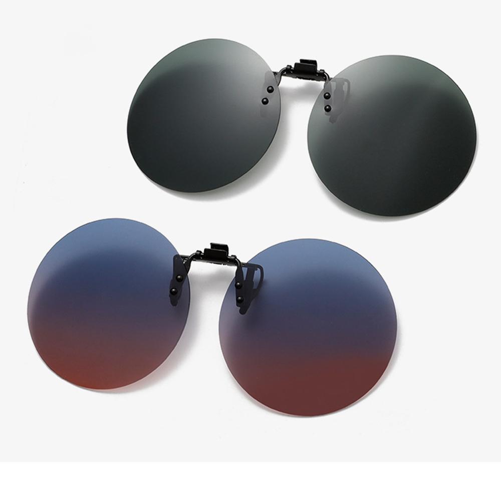 Round Clip On Sunglasses Unisex Polarized Clip On Lenses Rimless Clip On Sunglasses Photochromic For Driving Fashion Fishing