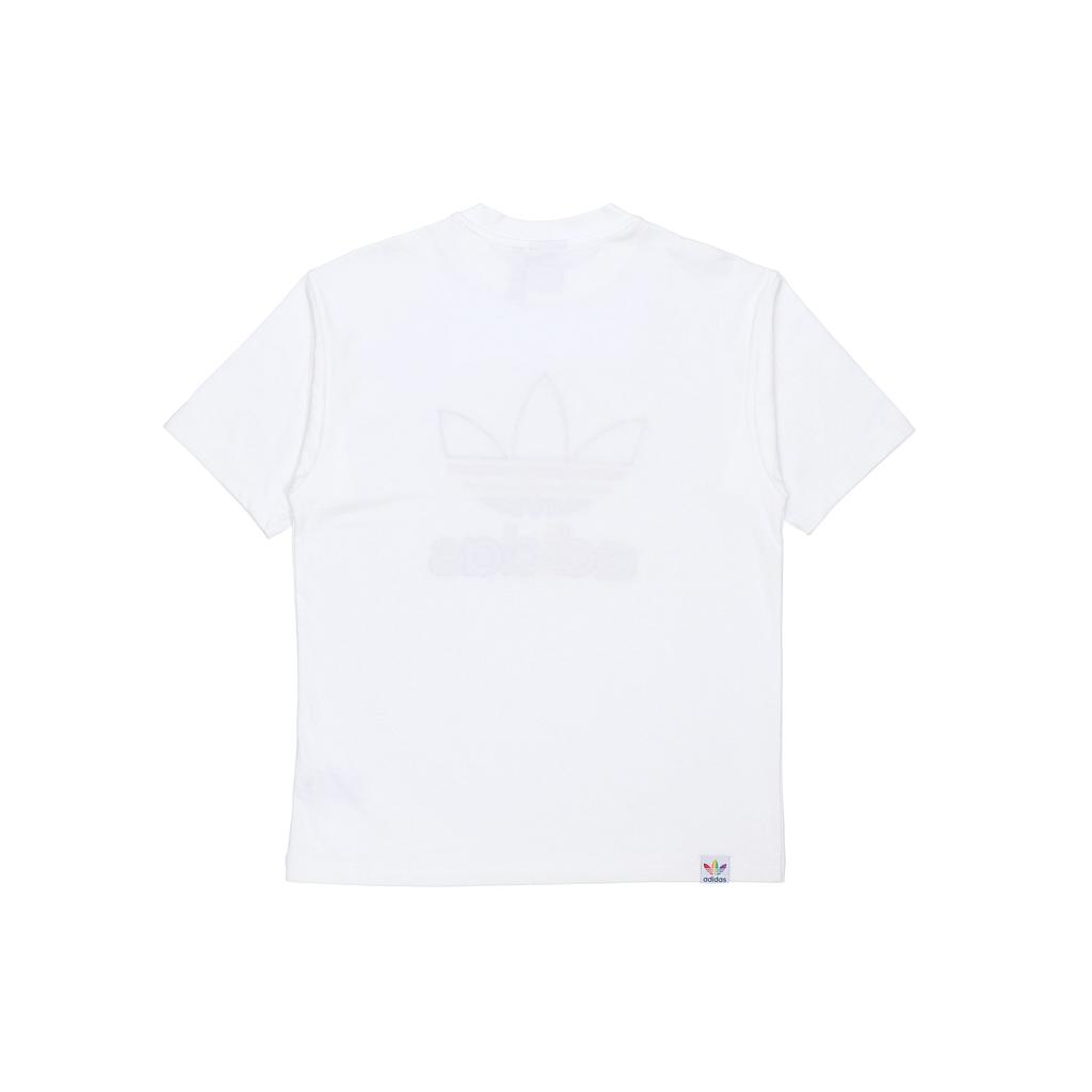 Adidas Футболка Originals Pride с логотипом в виде радужного трилистника, мужские топы с короткими рукавами, белые, FI0882